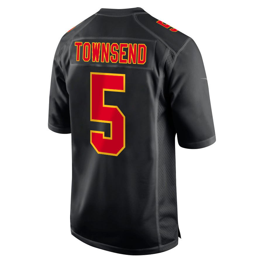 Tommy Townsend 5 Kansas City Chiefs Super Bowl LVIII Champions 4X Fashion Game Carbon Black NFL Jersey Men's