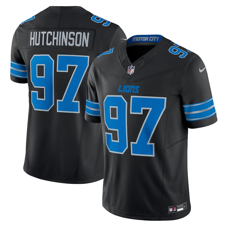 Aidan Hutchinson 97 Detroit Lions 2nd Alternate Vapor F.U.S.E. Limited Black NFL Jersey Men's
