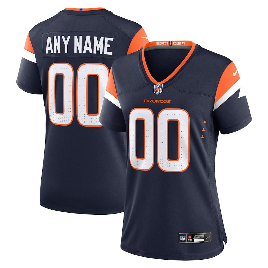 Denver Broncos Custom Alternate Game Navy NFL Jersey Women's