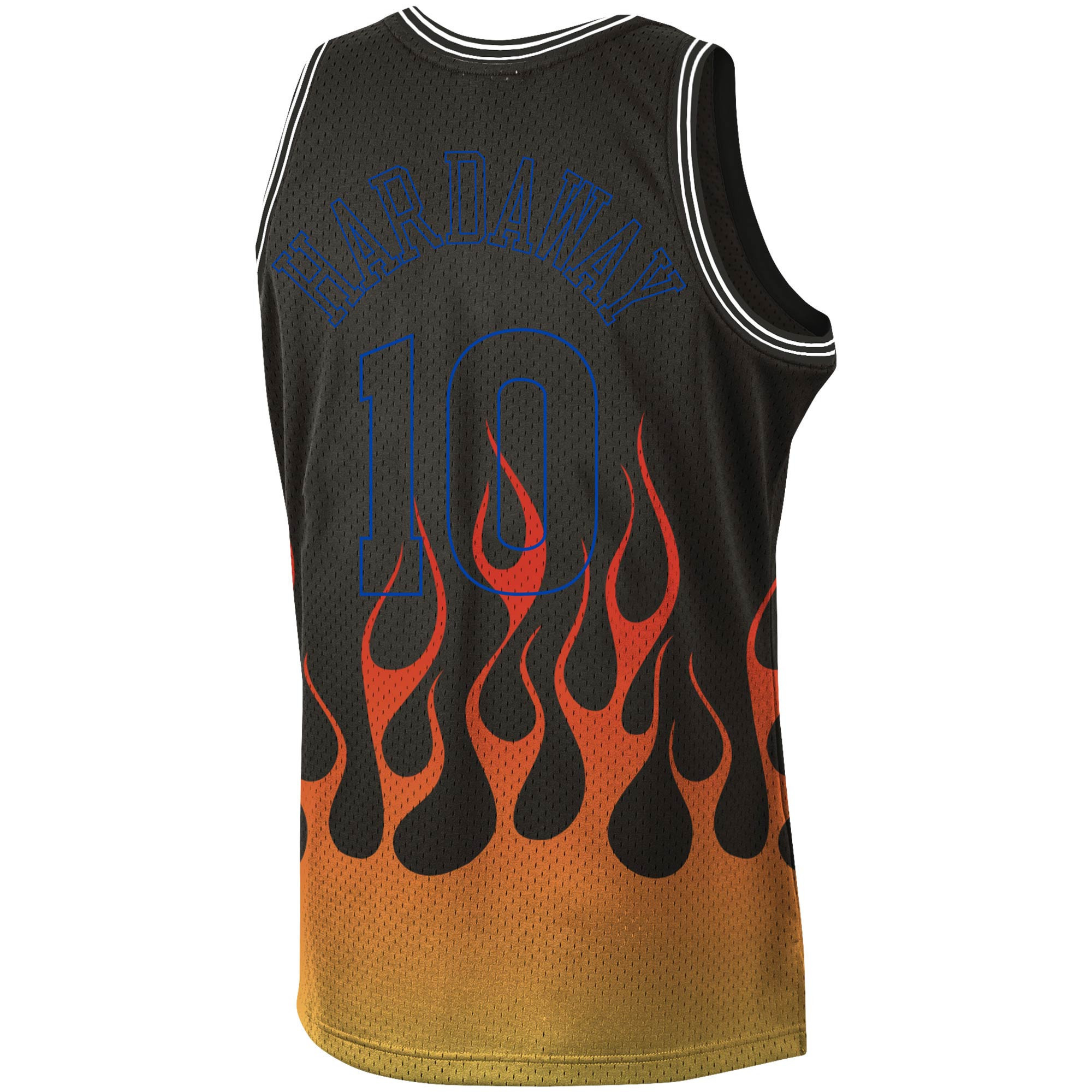Tim Hardaway Golden State Warriors Mitchell Ness 1990-91 Hardwood Classics Flames Swingman Black NBA Jersey Men's