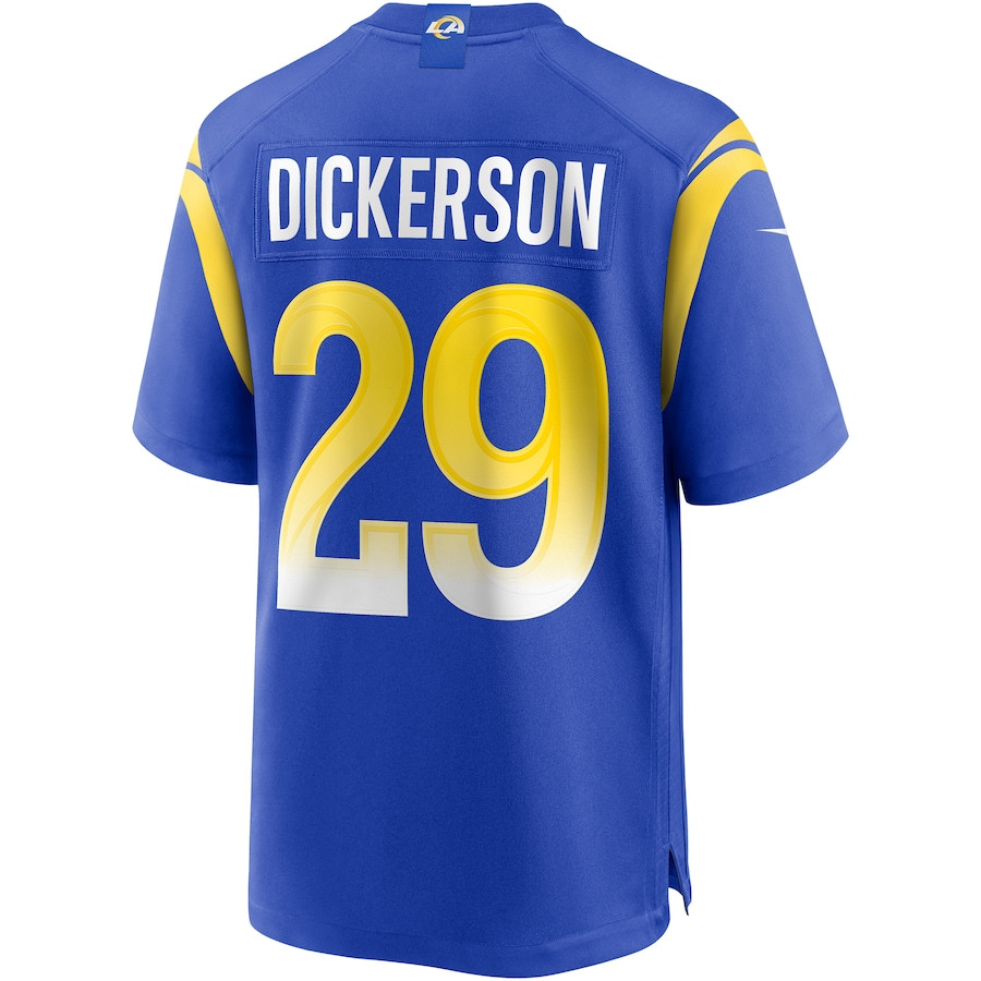 Eric Dickerson 29 Los Angeles Rams Game Retired Royal NFL Jersey Men's