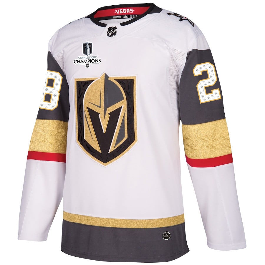 William Carrier 28 Vegas Golden Knights Stanley Cup 2023 Champions Patch Away Breakaway White NHL Jersey Men's