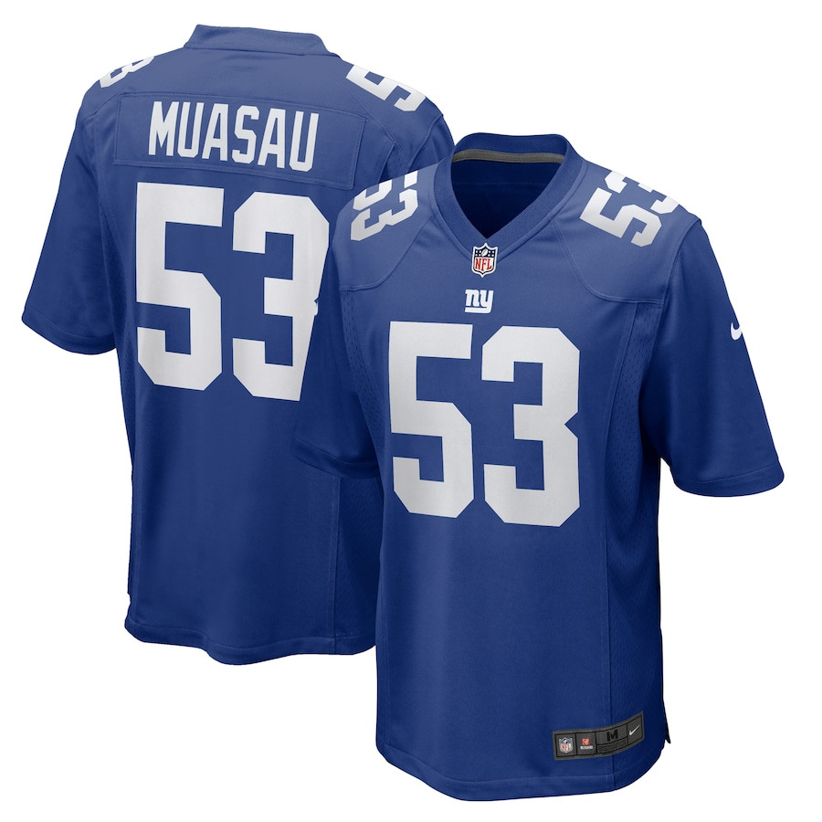 Darius Muasau 53 New York Giants Team Game Royal NFL Jersey Men's