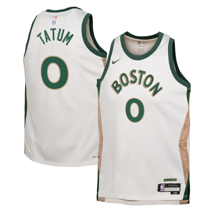 Jayson Tatum 0 Boston Celtics 2023/24 City Edition Swingma White NBA Jersey Youth
