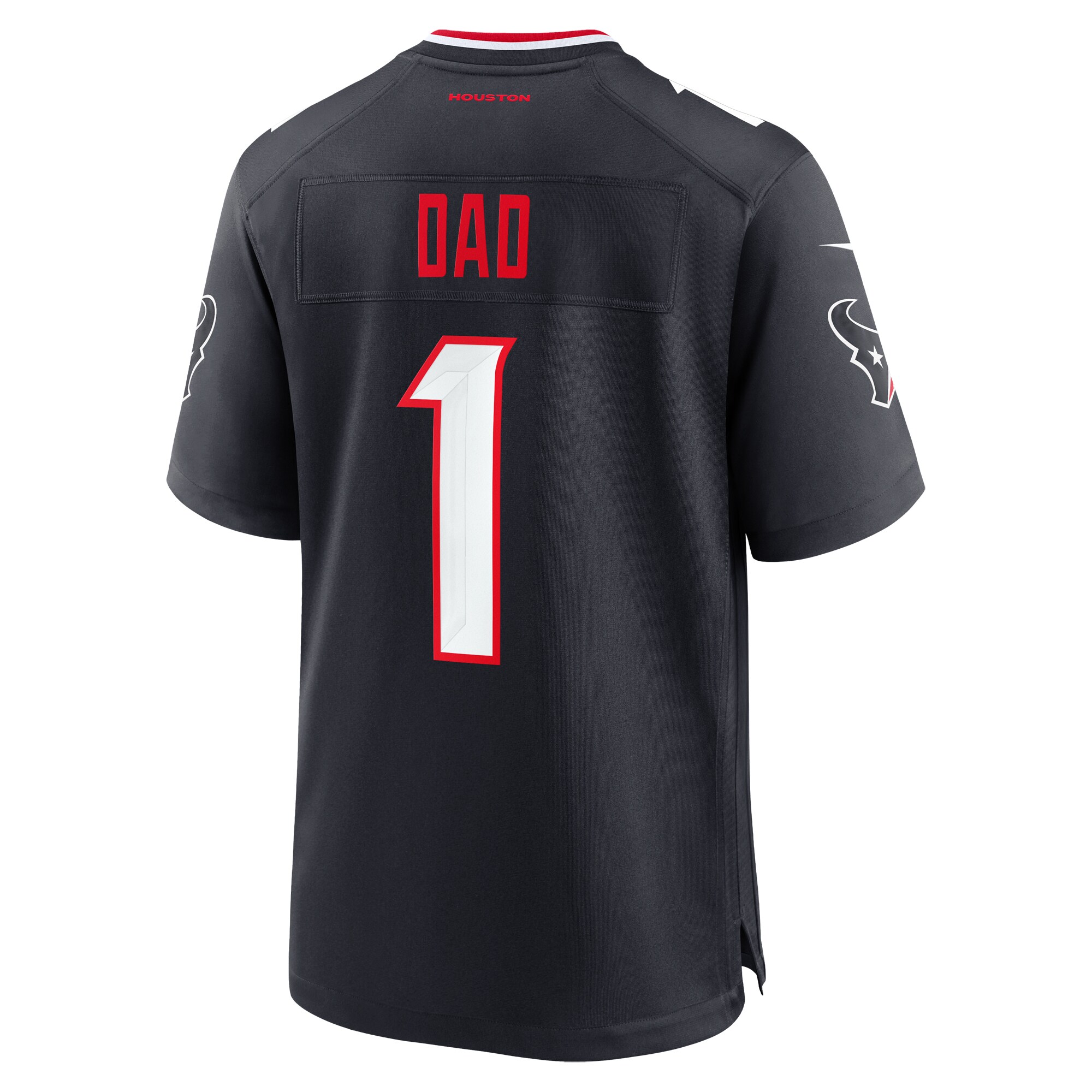 Houston Texans Navy #1 Dad Game NFL Jersey Men's
