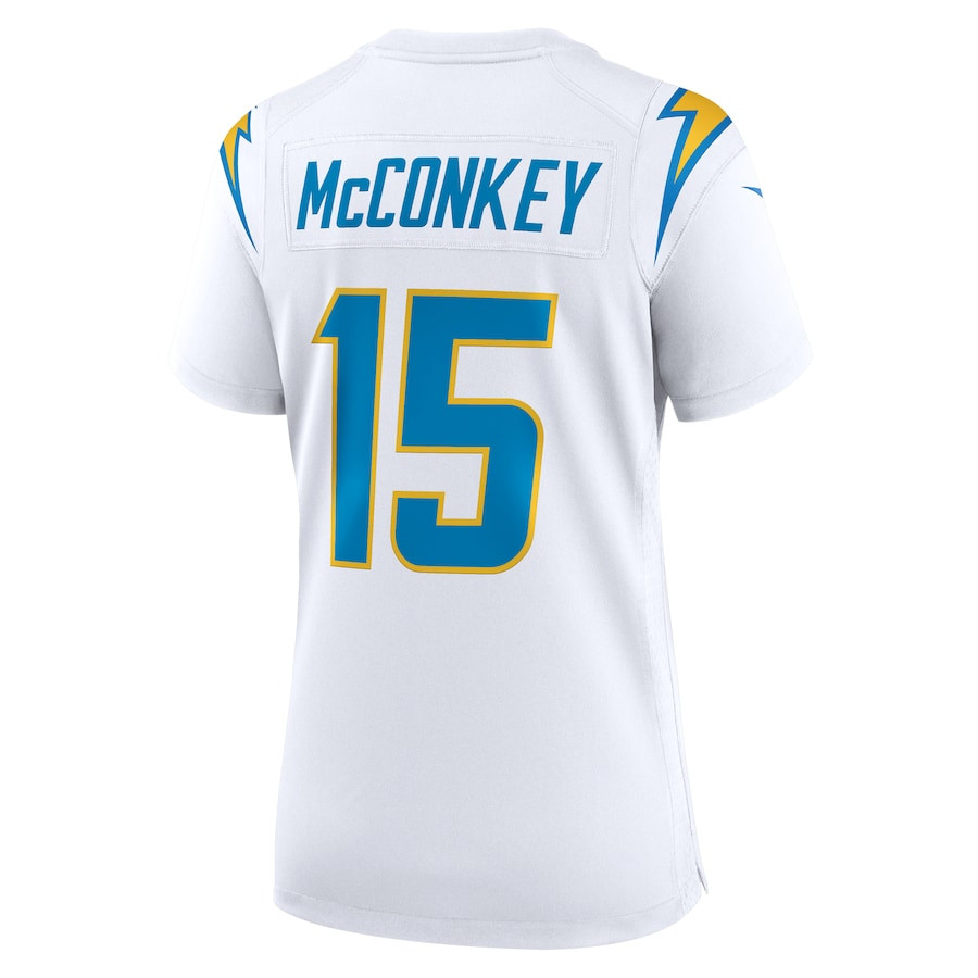 Ladd McConkey 15 Los Angeles Chargers Game White NFL Jersey Women's