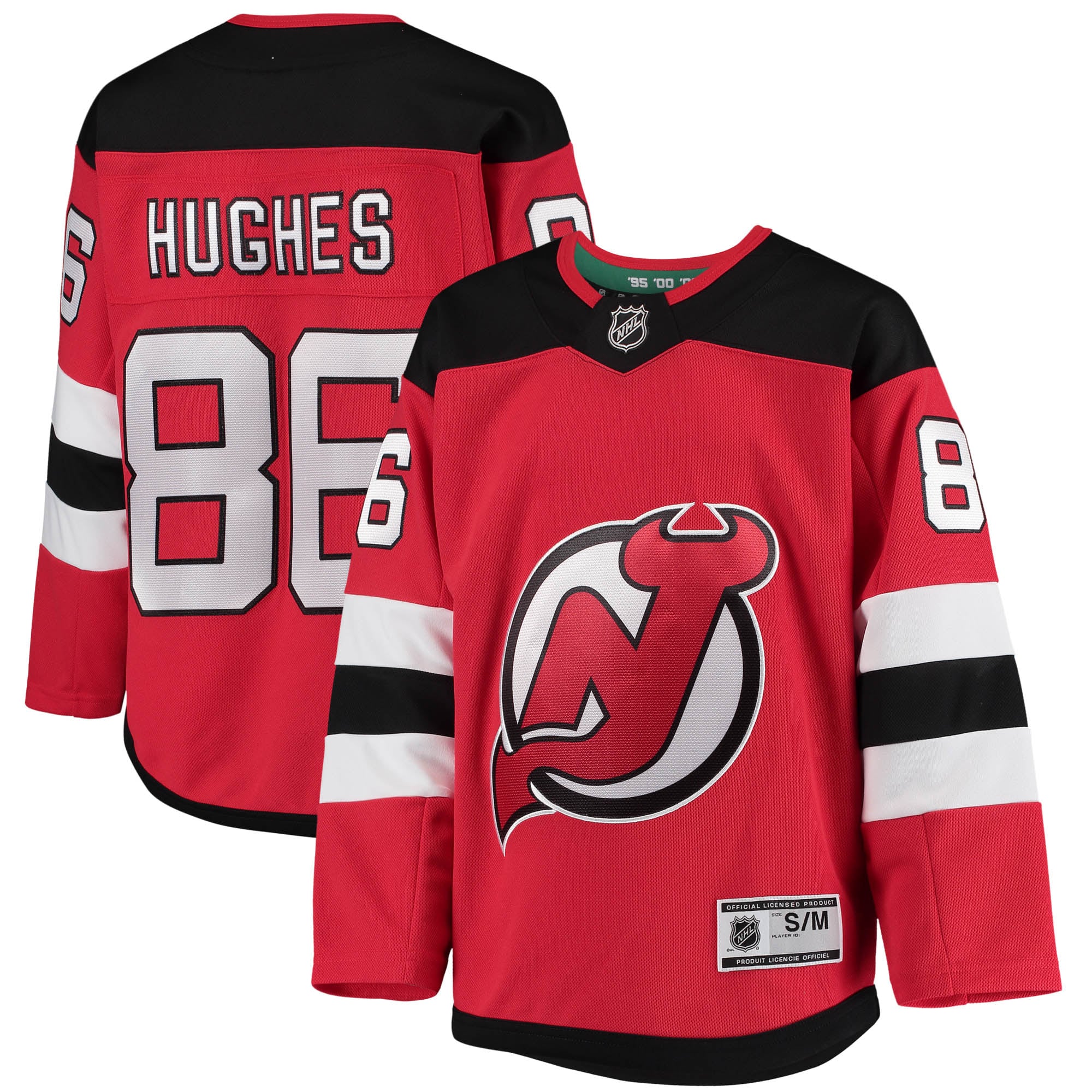 New Jersey Devils Jack Hughes Red Home Premier Player NHL Jersey Youth