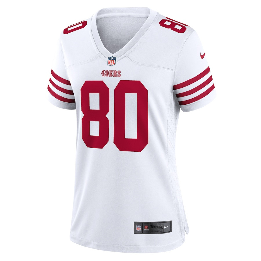 Jerry Rice 80 San Francisco 49ers Retired Game White NFL Jersey Women's
