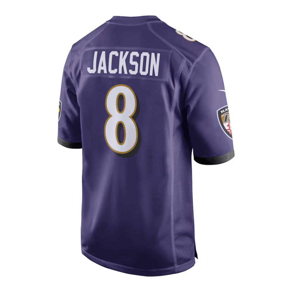 Lamar Jackson 8 Baltimore Ravens 2025 Pro Bowl Patch Game Purple NFL Jersey Men's