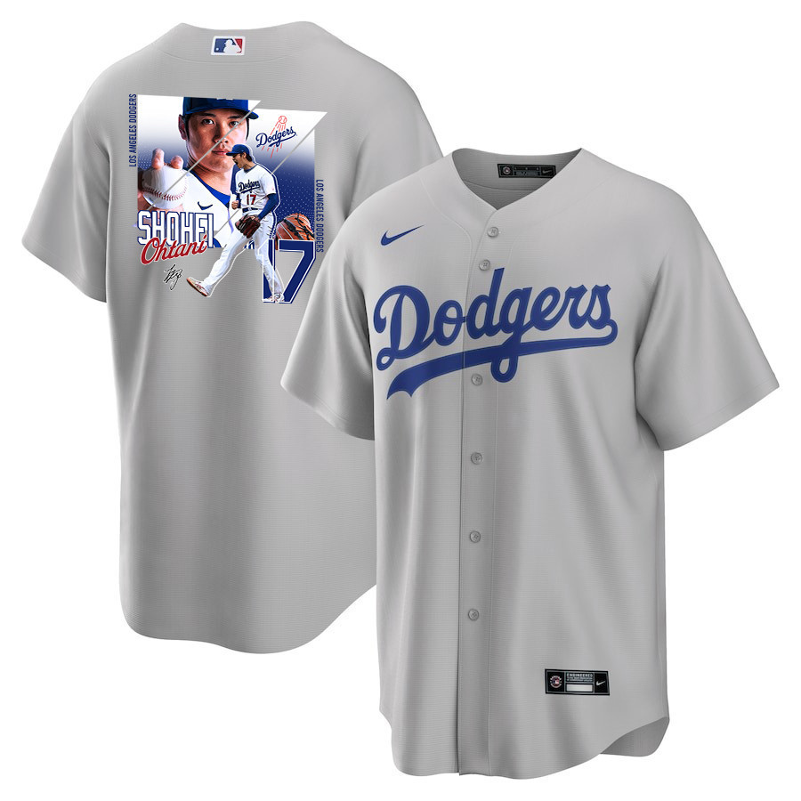 Shohei Ohtani 17 Los Angeles Dodgers Signed Greatest Sho On Earth 2023 Road Gray MLB Jersey Men's