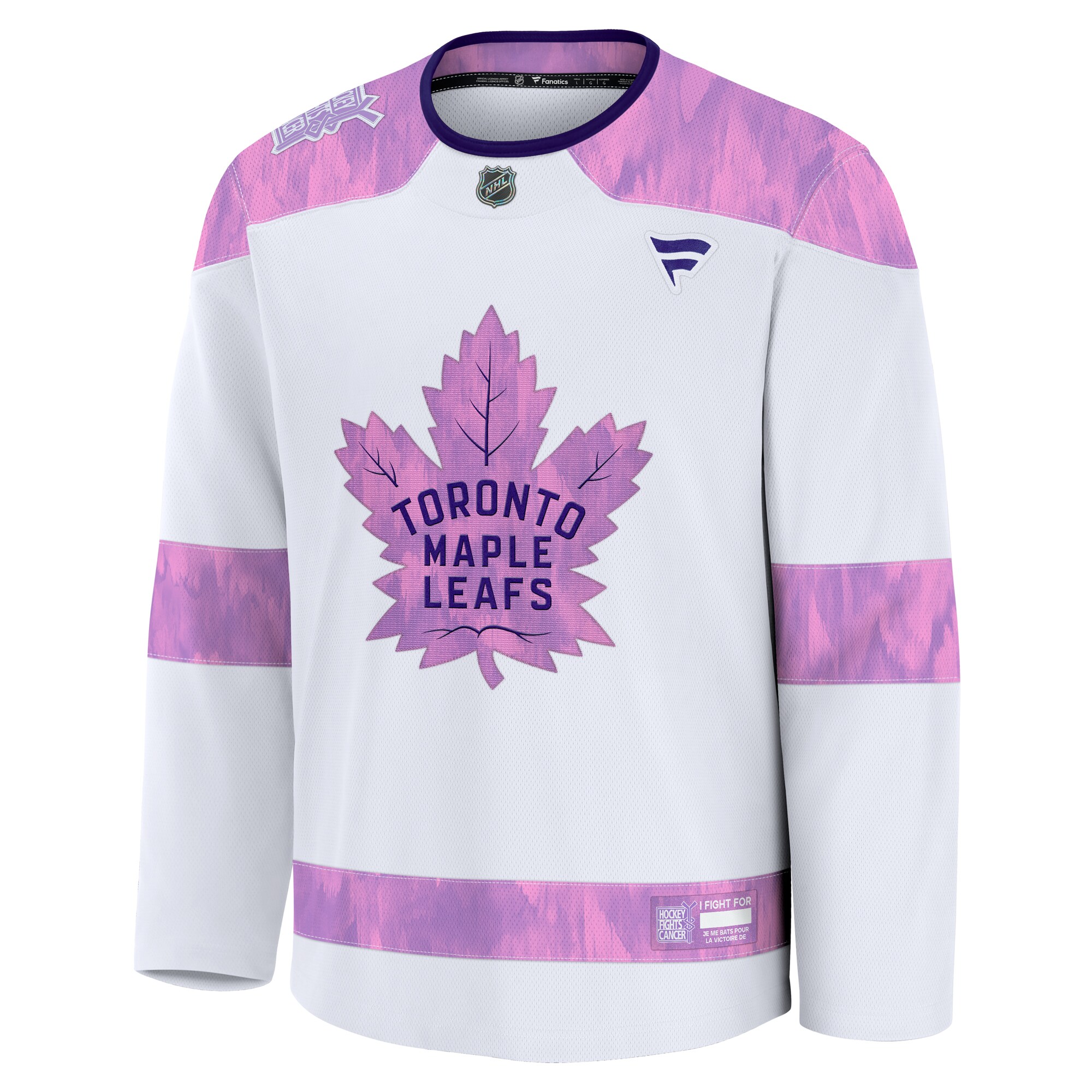 Toronto Maple Leafs White 2024 Fights Cancer Practice NHL Jersey Men's