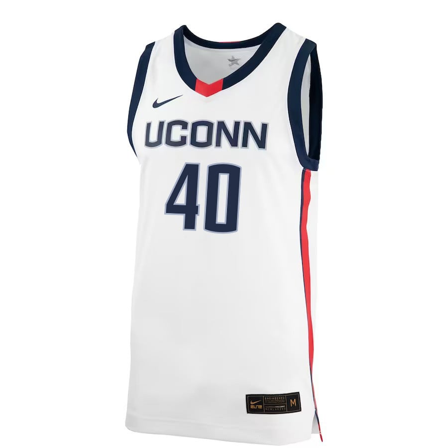 Andre Johnson Jr. 40 UConn Huskies Me White NCAA Jersey Men's