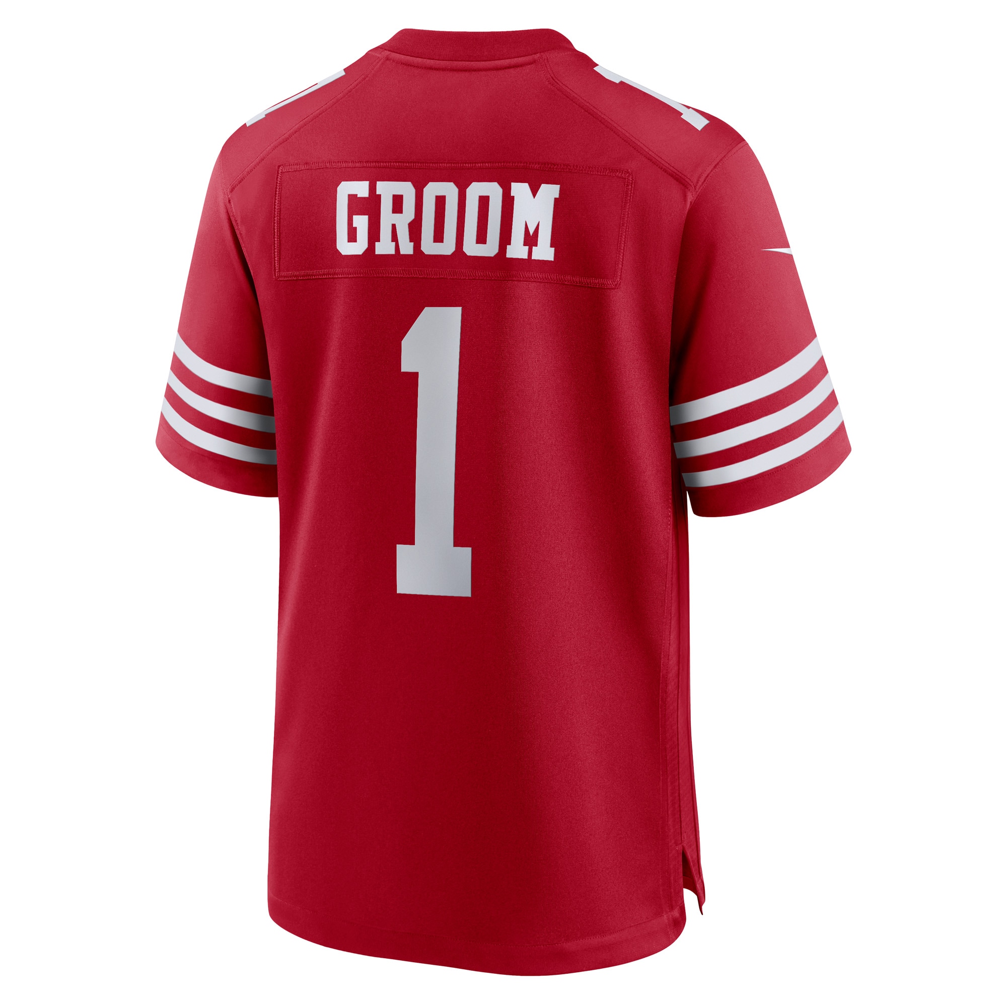 San Francisco 49ers Number 1 Groom Scarlet Game NFL Jersey Men's