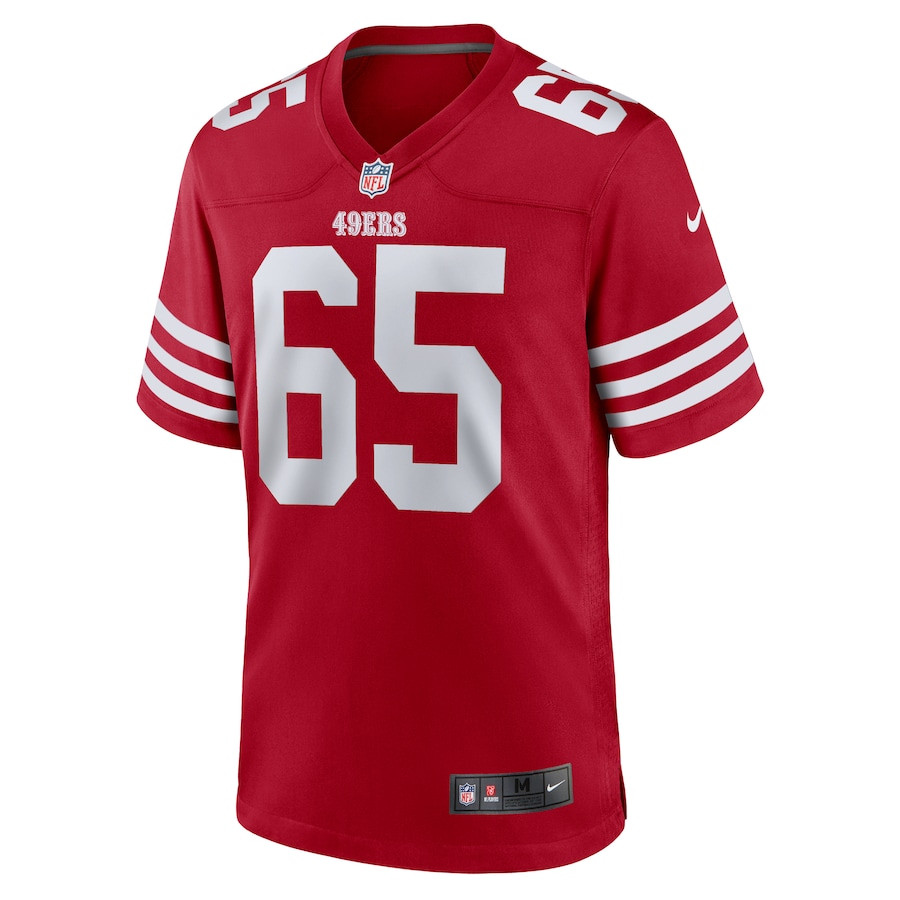 Aaron Banks 65 San Francisco 49ers Game Scarlet NFL Jersey Men's