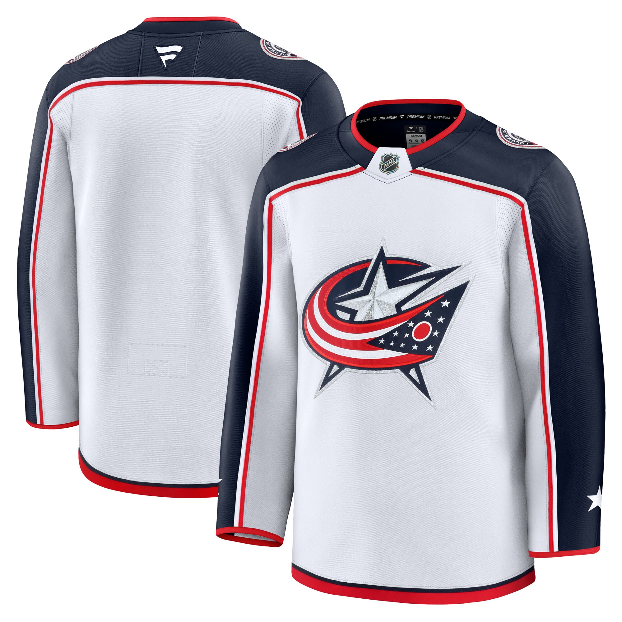 Columbus Blue Jackets White Away Premium NHL Jersey Men's