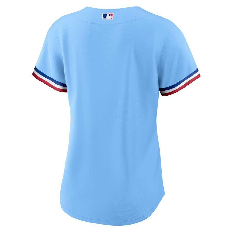 Texas Rangers Alternate Team Light Blue MLB Jersey Women's