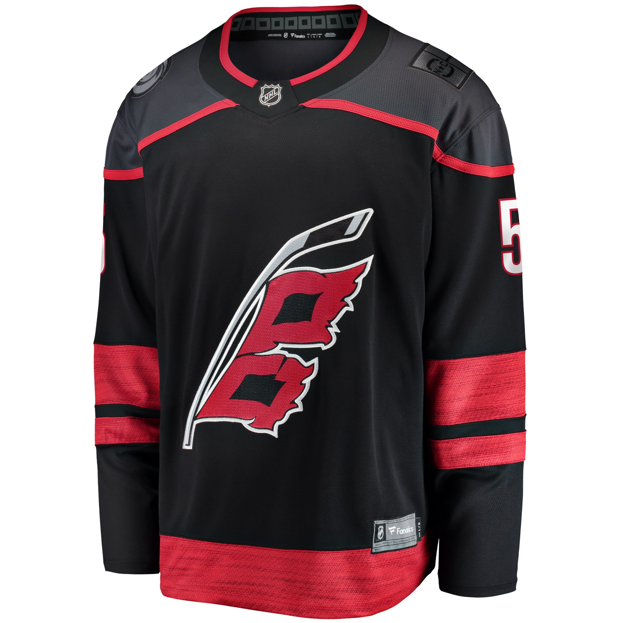 Carolina Hurricanes Jalen Chatfield Black Home Premier Breakaway Player NHL Jersey Men's