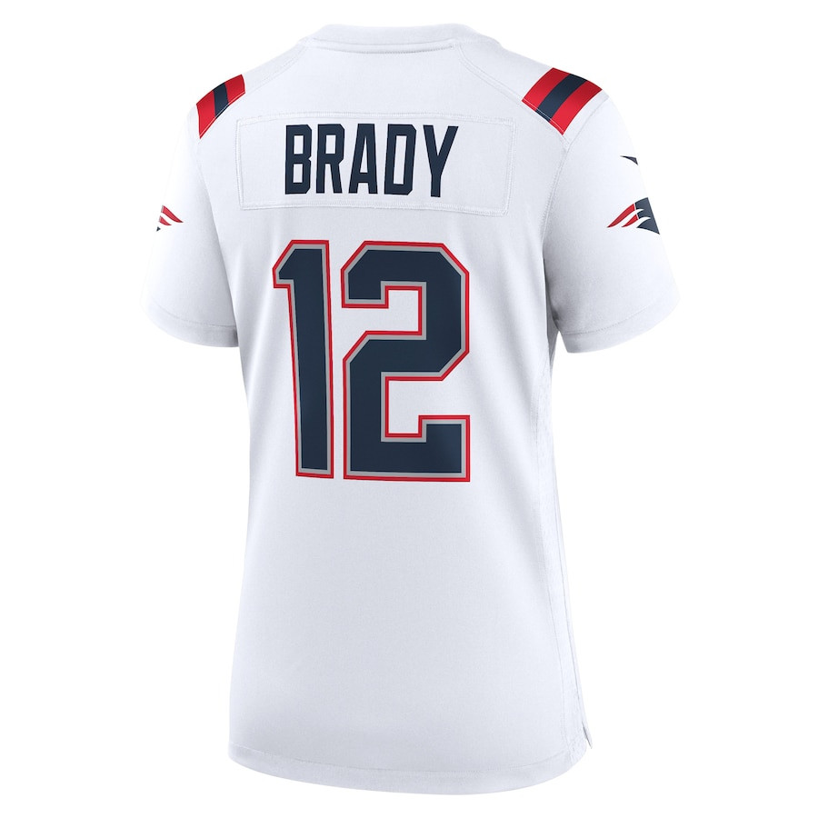 Tom Brady 12 New England Patriots Retired Game White NFL Jersey Women's
