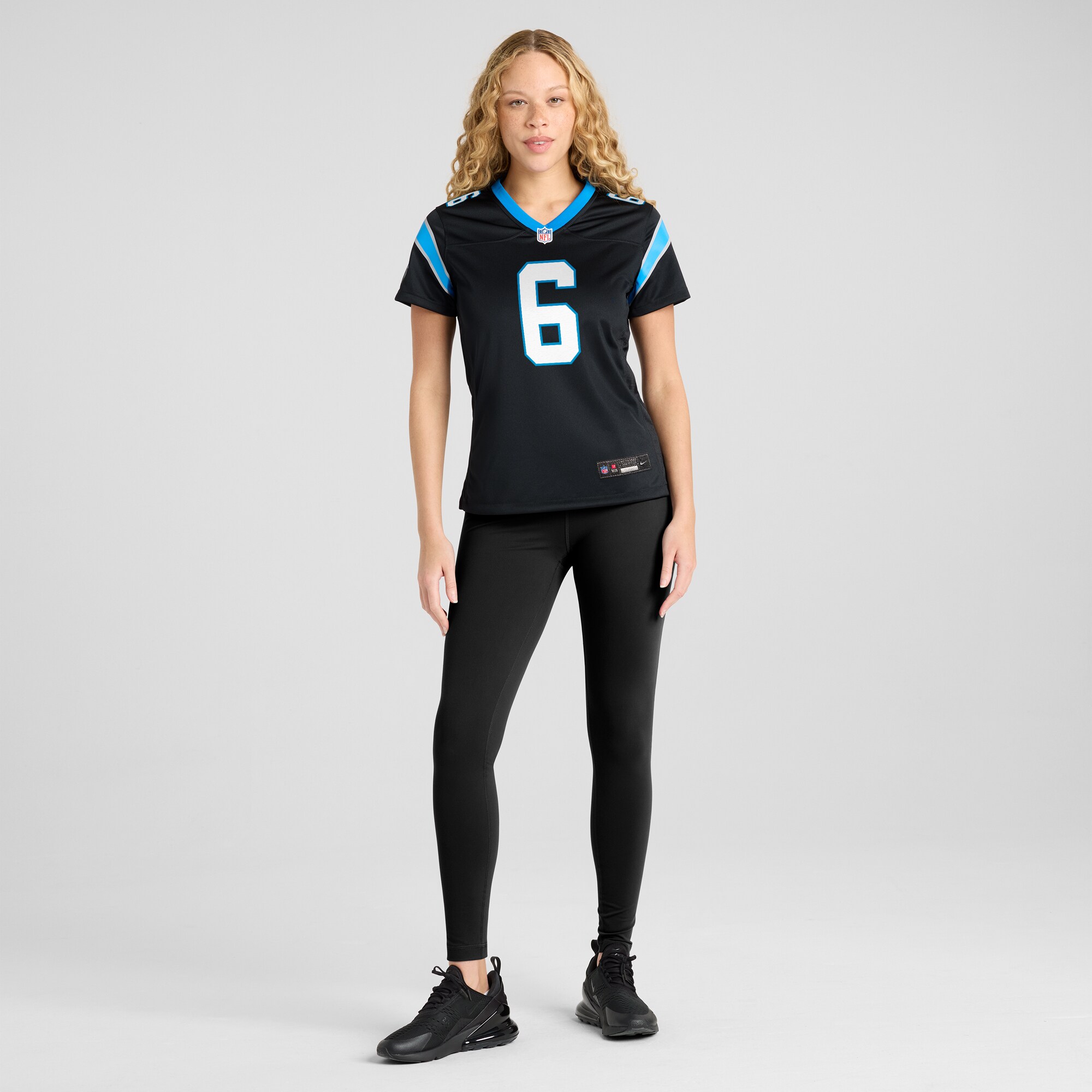 Carolina Panthers Miles Sanders Black Team Game NFL Jersey Women's