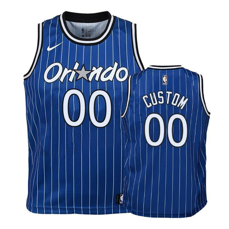 Orlando Magic Custom 00 Hardwood Classics Blue NBA Jersey Youth