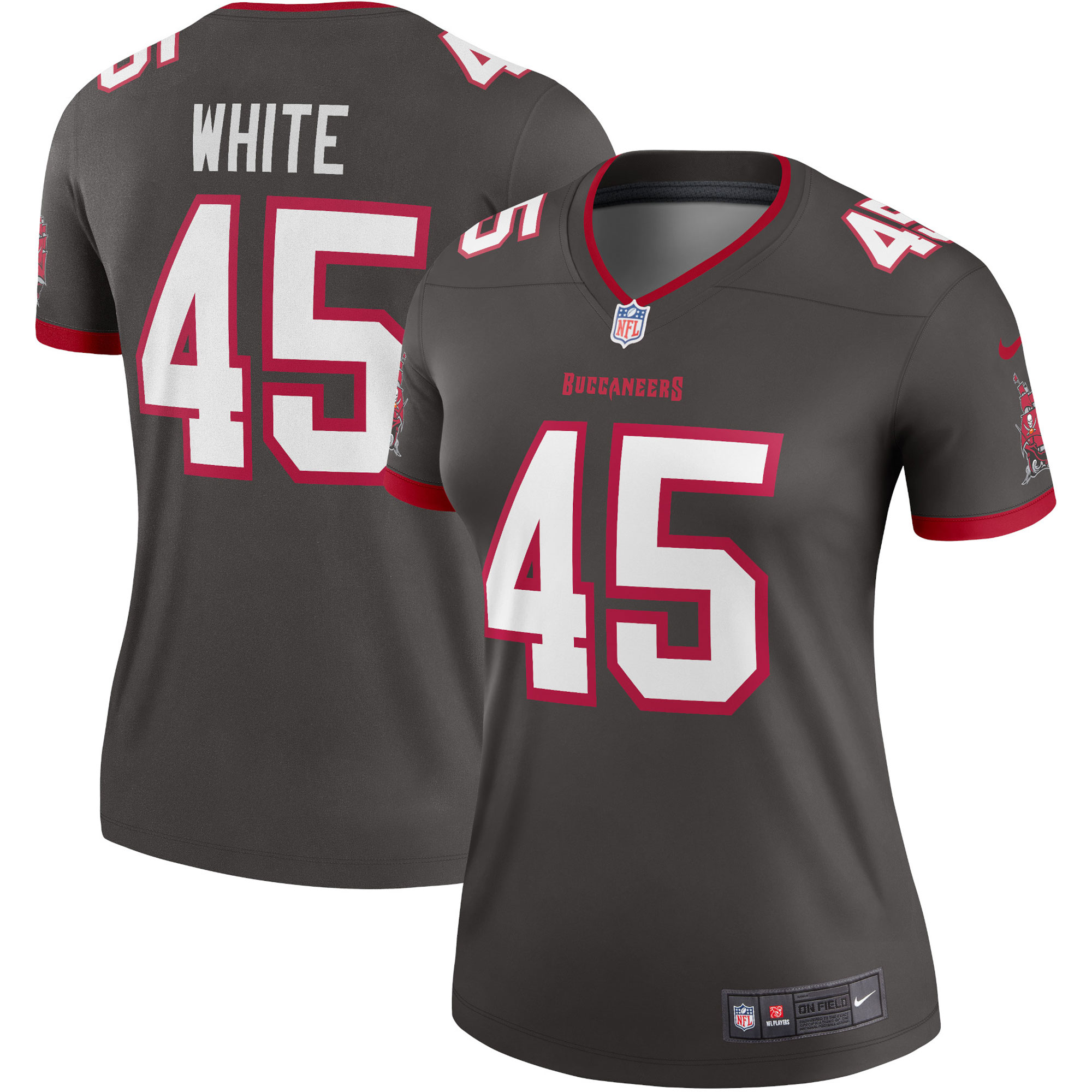 Tampa Bay Buccaneers Devin White Pewter Alternate Legend Player Performance Top NFL Jersey Women's
