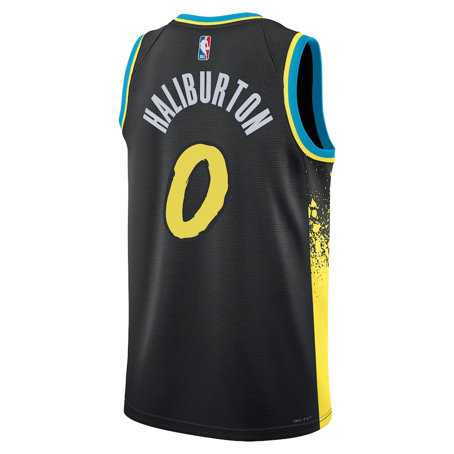Tyrese Haliburton 0 Indiana Pacers 2023/24 City Edition Swingman Black NBA Jersey Men's