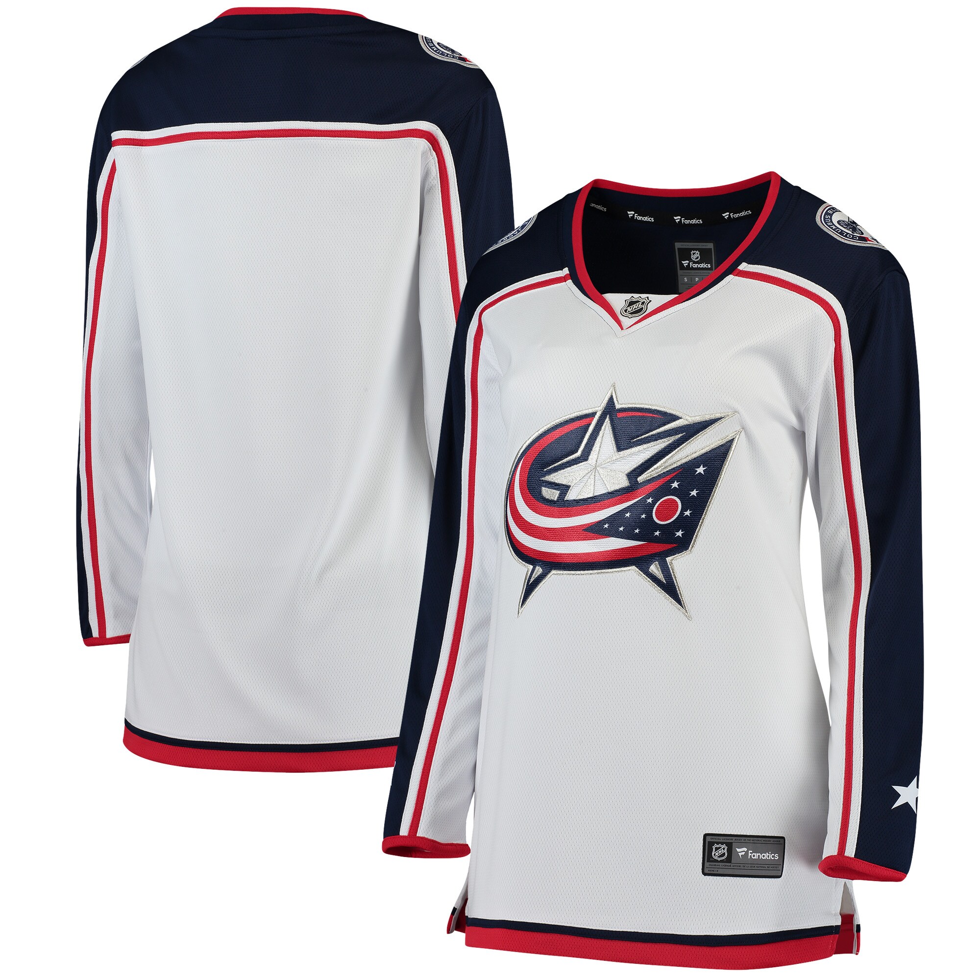 Columbus Blue Jackets White Away Breakaway NHL Jersey Women's