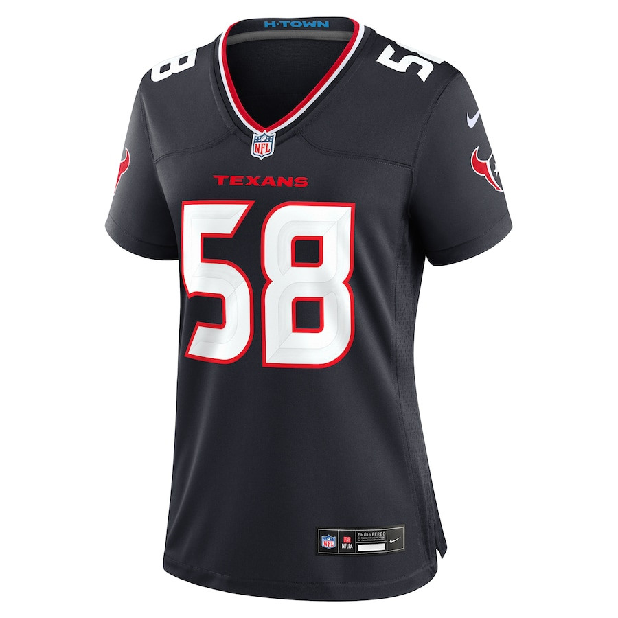 McTelvin Agim 58 Houston Texans Team Game Navy NFL Jersey Women's