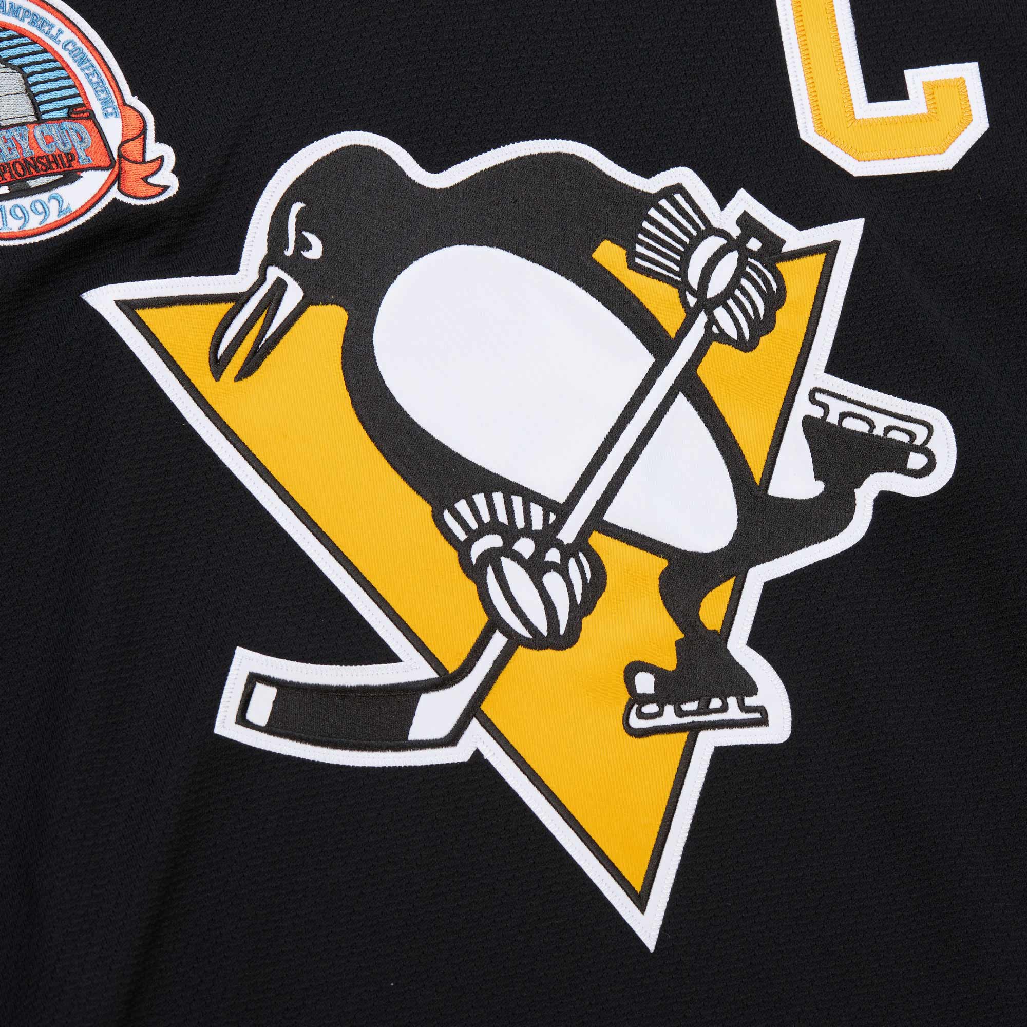 Pittsburgh Penguins Mario Lemieux Black 1991-92 Power Play NHL Jersey Men's