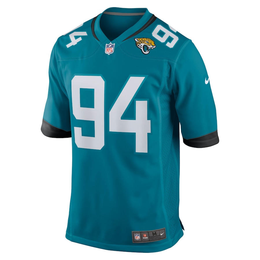 Maason Smith 94 Jacksonville Jaguars Team Game Teal NFL Jersey Men's