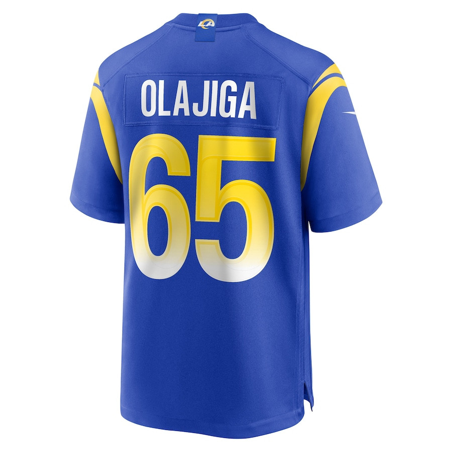 David Olajiga 65 Los Angeles Rams Game Royal NFL Jersey Men's