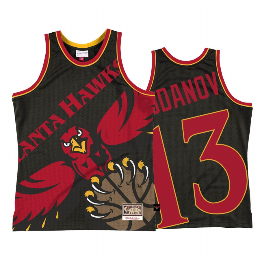 Atlanta Hawks Bogdan Bogdanovic 13 Black Big Face 2.0 NBA Jersey Men's