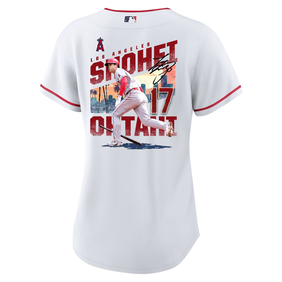 Shohei Ohtani 17 Los Angeles Angels Signed City 2023 Home Player White MLB Jersey Women's