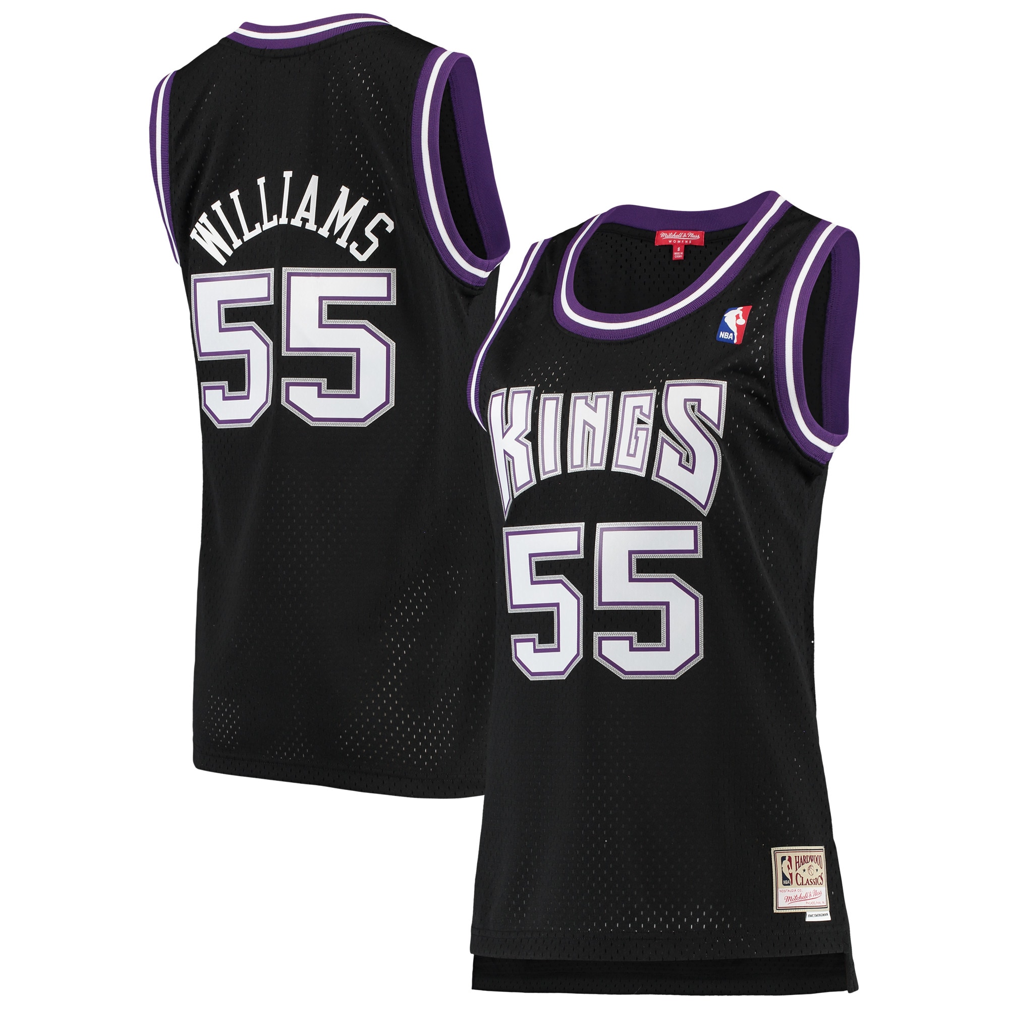 Mitchell Ness Jason Williams Black Sacramento Kings 2000-01 Hardwood Classics Swingman NBA Jersey Women's