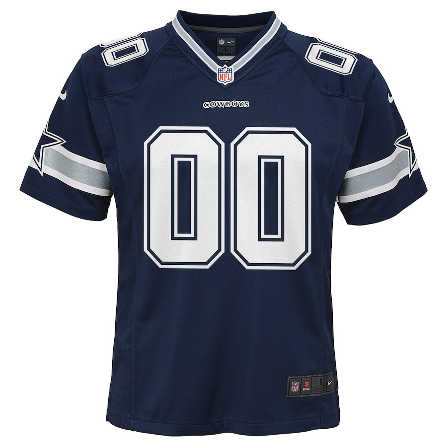 Dallas Cowboys Custom Game Navy NFL Jersey Youth