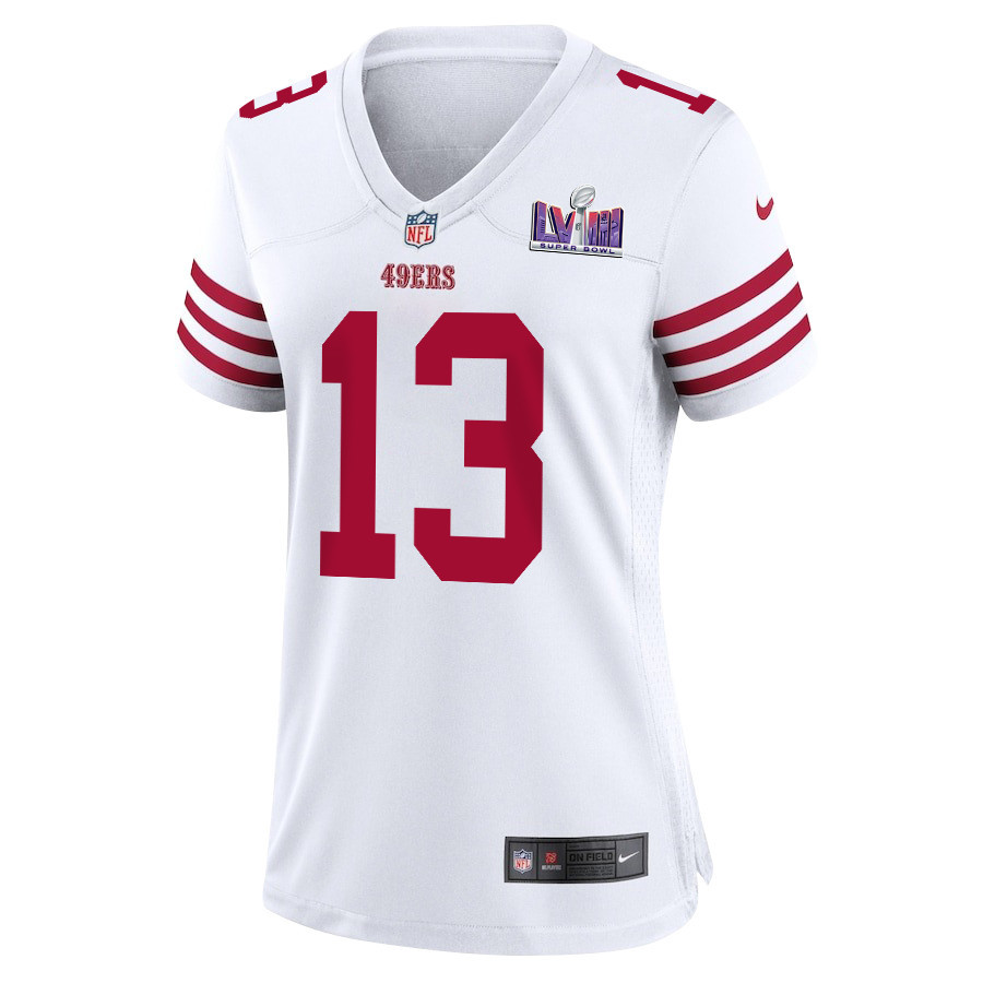 Brock Purdy 13 San Francisco 49ers Super Bowl LVIII Patch Game White NFL Jersey Women's