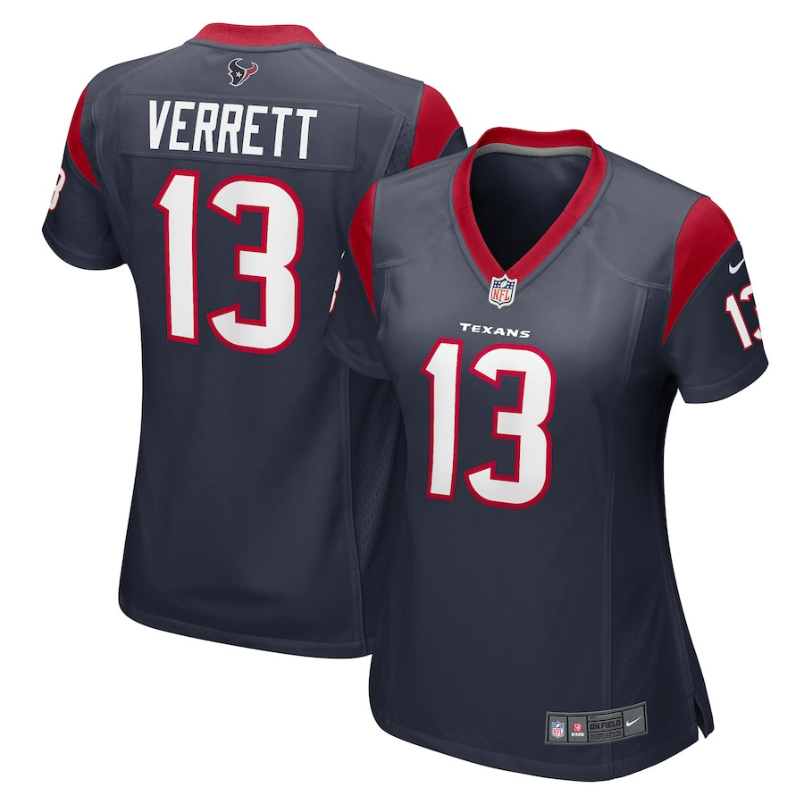 Jason Verrett 13 Houston Texans Game Navy NFL Jersey Women's