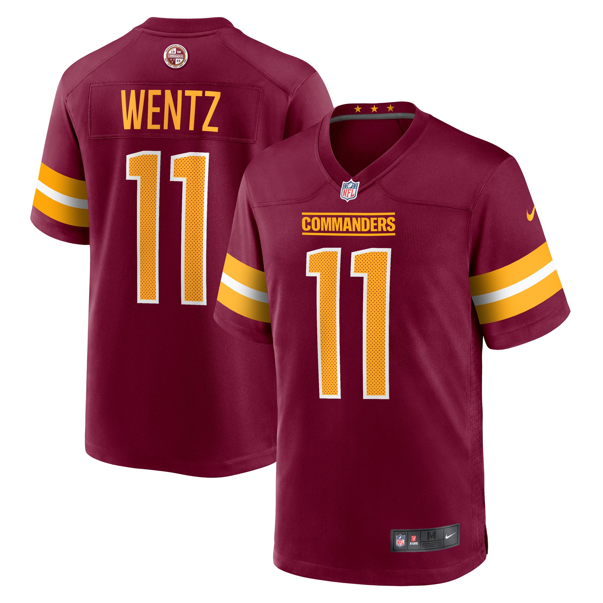 Washington Commanders Carson Wentz Burgundy Game NFL Jersey Men's