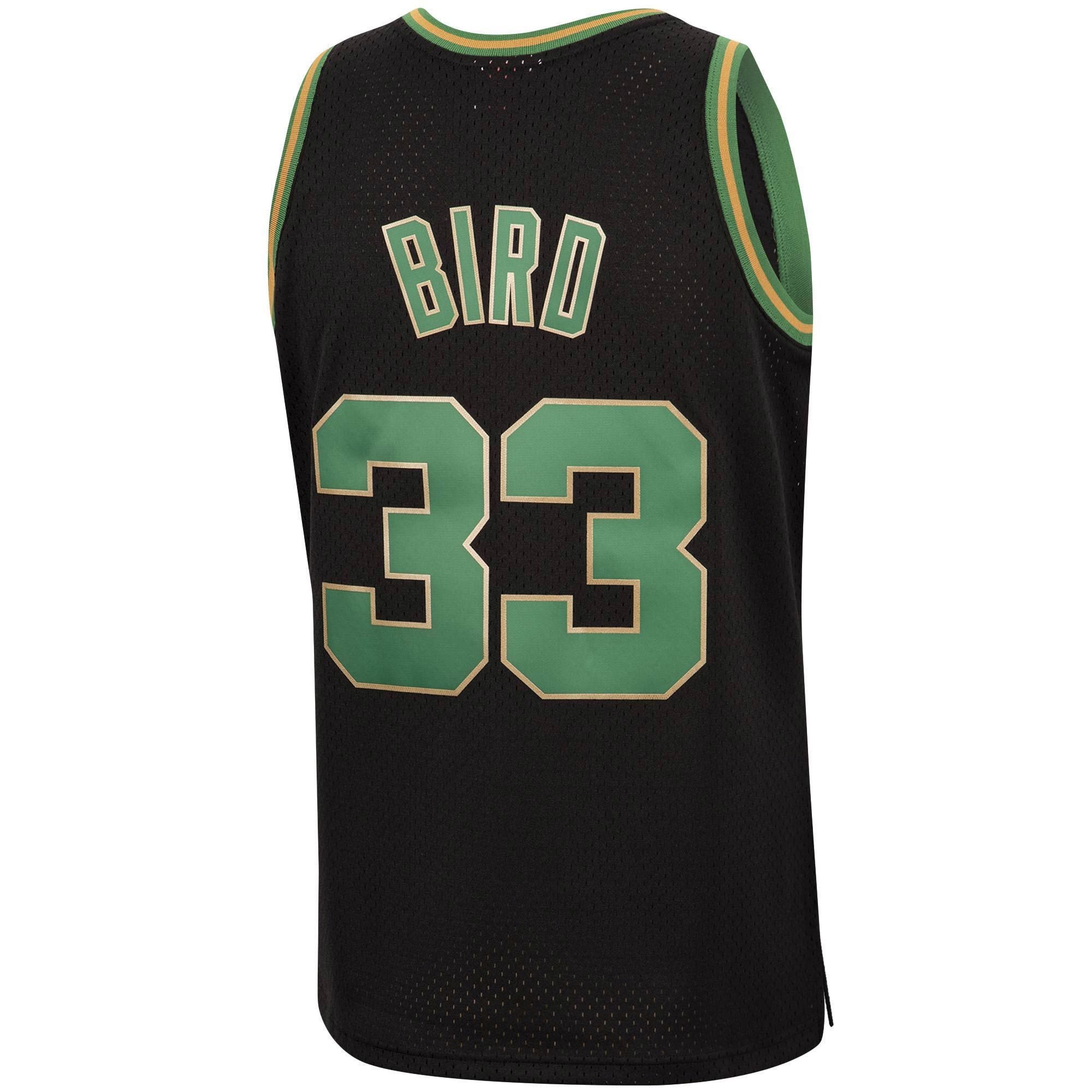 Larry Bird Boston Celtics Mitchell Ness 1985-86 Hardwood Classics Reload Swingman Black NBA Jersey Men's