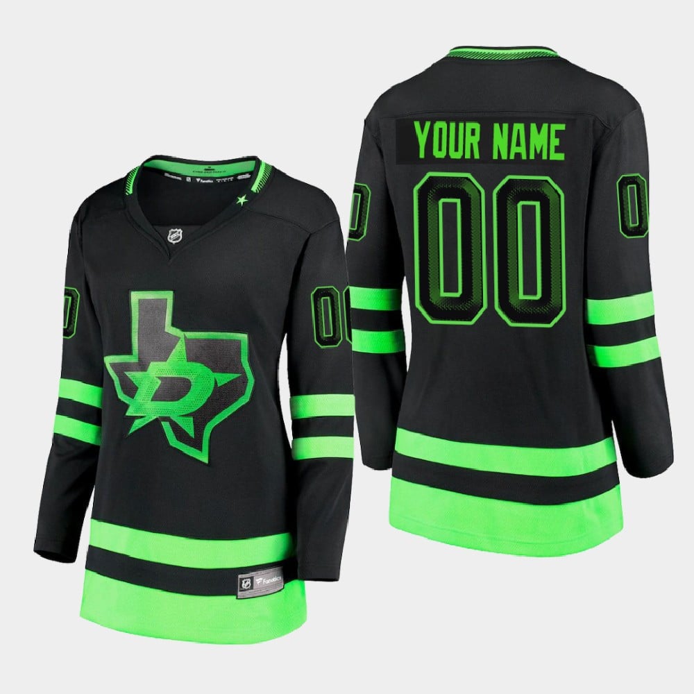 Dallas Stars Custom 00 Alternate Blackout Premier Breakaway Black NHL Jersey Women's