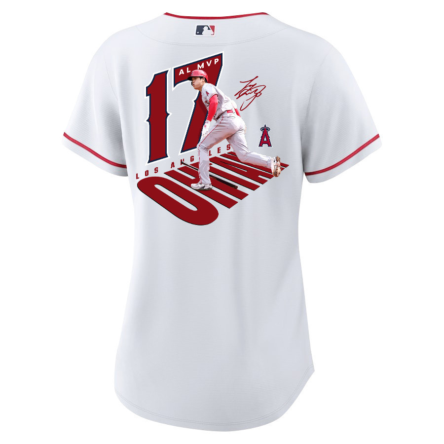 Shohei Ohtani 17 Los Angeles Angels Signed Number 2023 Home Player White MLB Jersey Women's