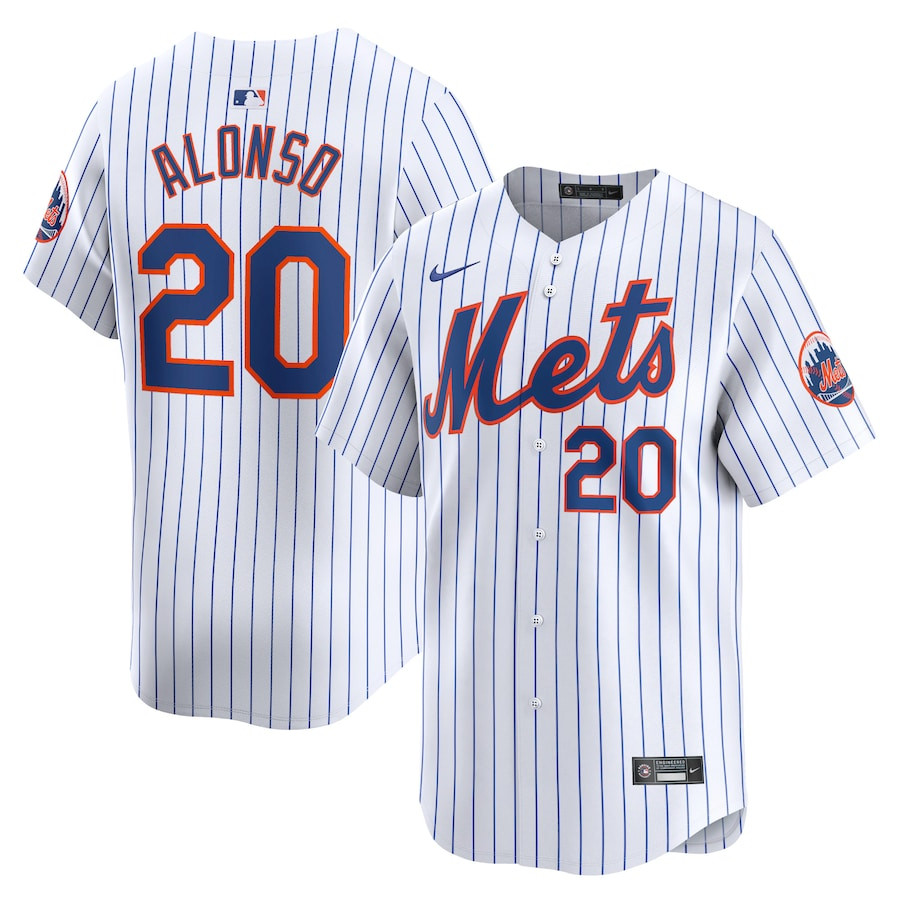 Pete Alonso 20 New York Mets Home Limited Player White MLB Jersey Men's