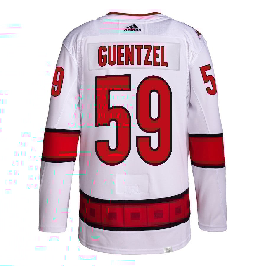 Jake Guentzel 59 Carolina Hurricanes 2024 Playoffs Patch Away White NHL Jersey Men's