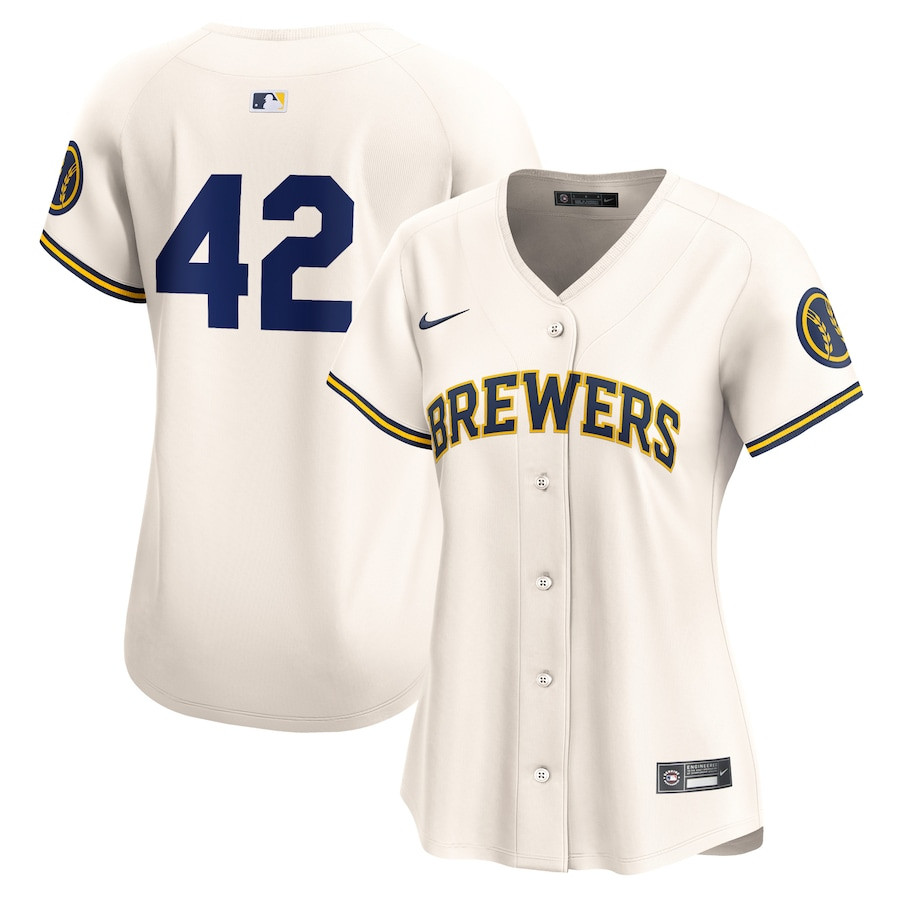 Milwaukee Brewers 2024 Jackie Robinson Day Home Limited Cream MLB Jersey Women's