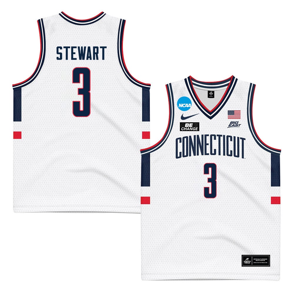 Jaylin Stewart 3 UConn Huskies 2024 White Unisex NCAA Jersey Unisex