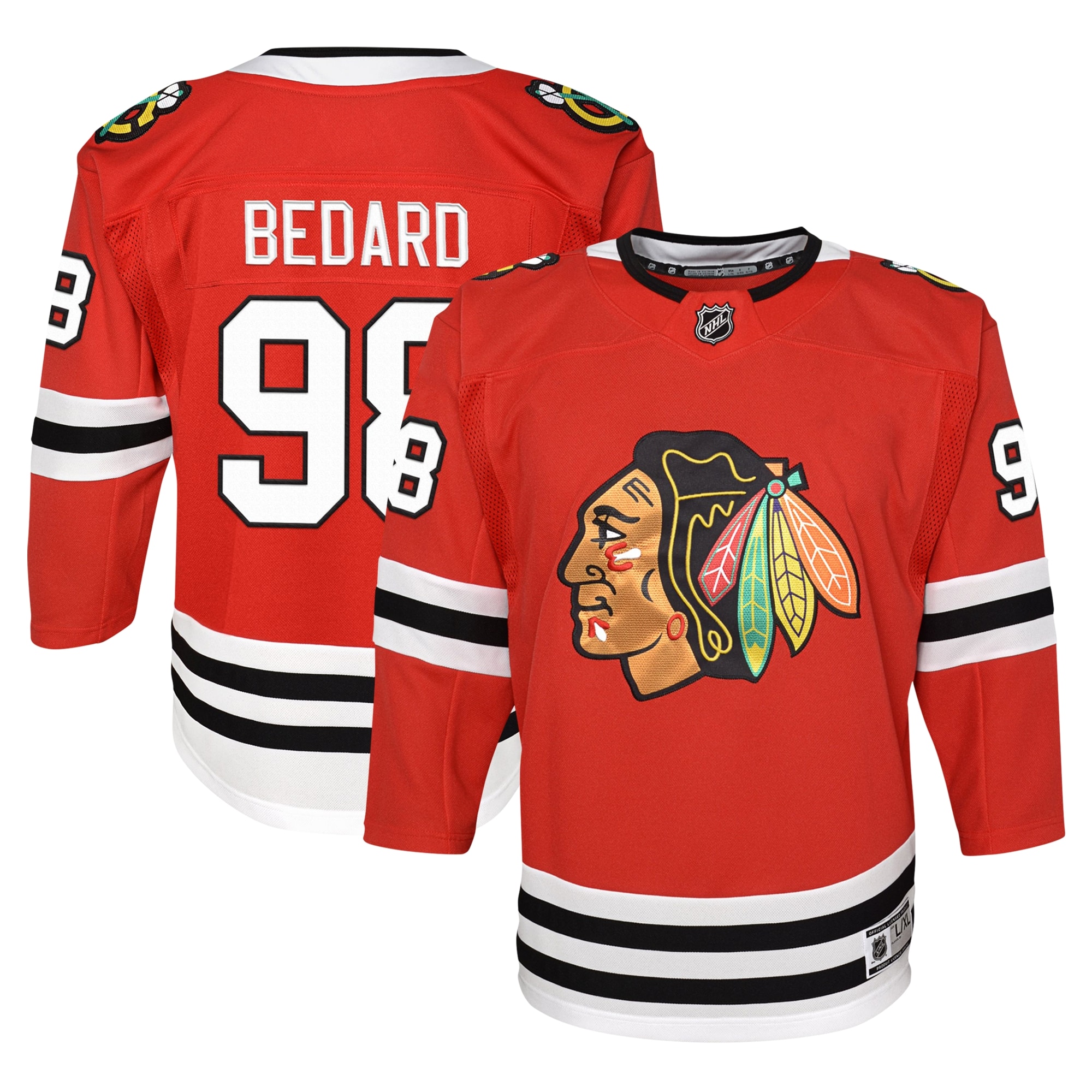 Chicago Blackhawks Connor Bedard Red Home Premier Player NHL Jersey Youth
