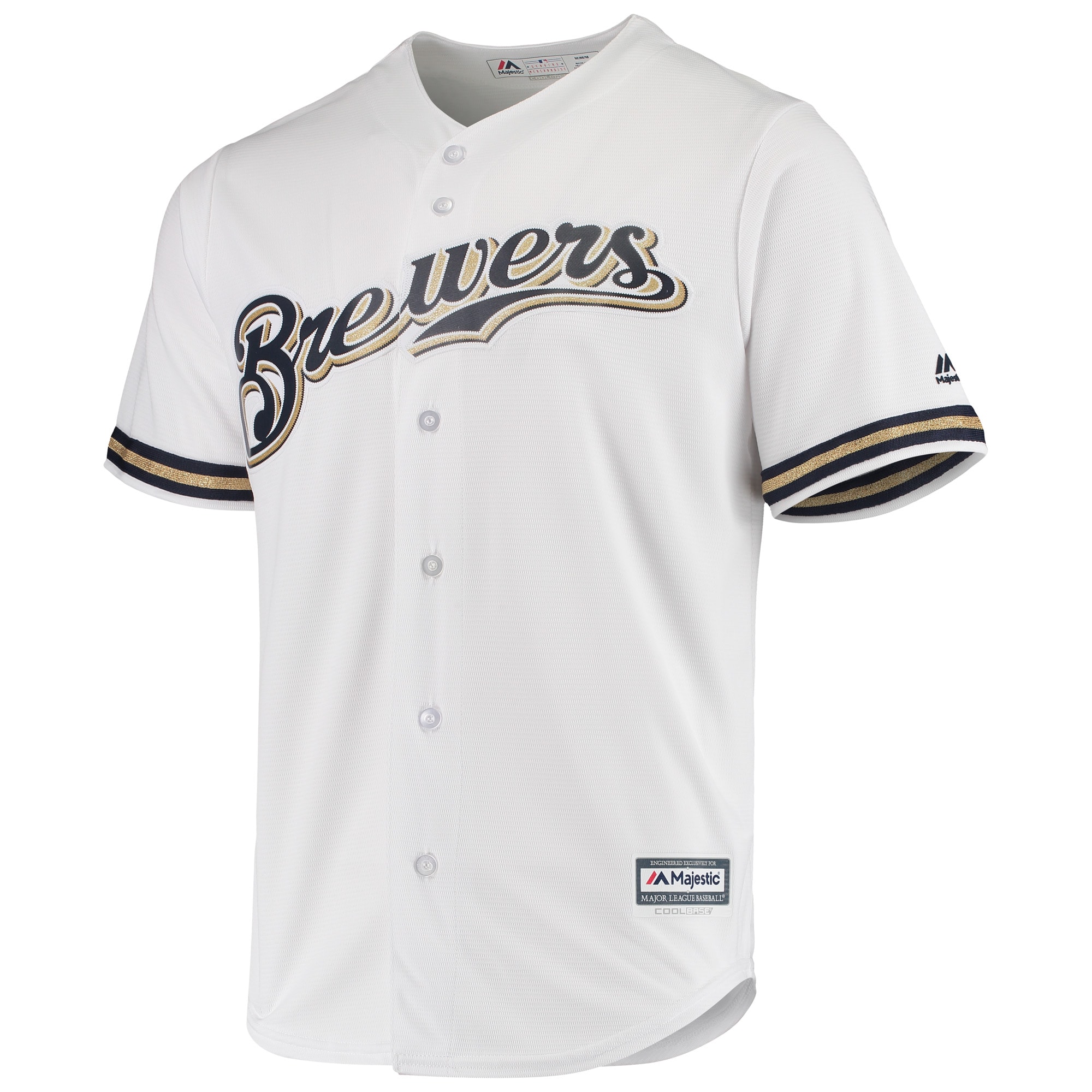 Milwaukee Brewers Majestic White Team Official MLB Jersey Men's