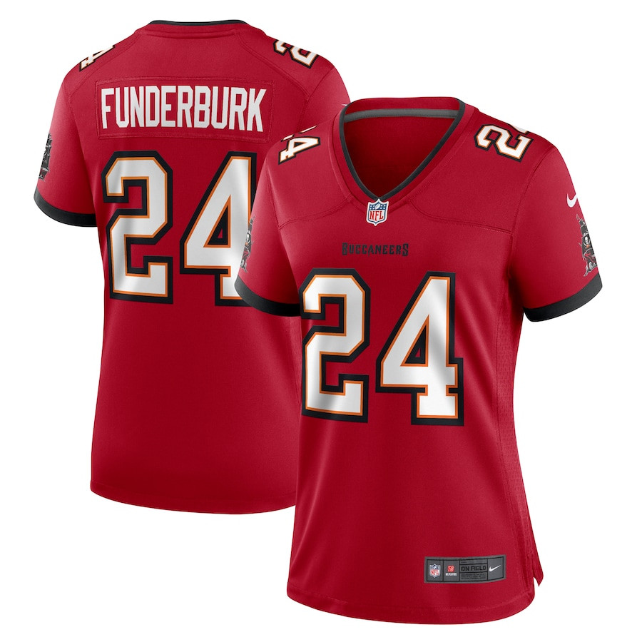 Tyrek Funderburk 24 Tampa Bay Buccaneers Game Red NFL Jersey Women's