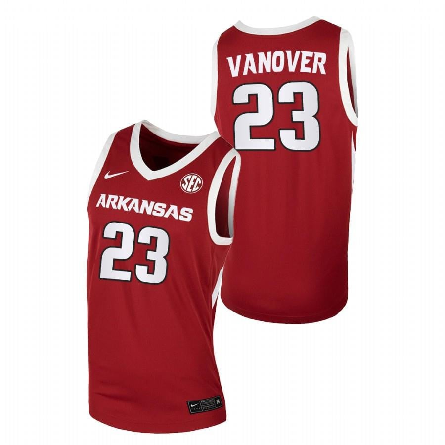 Arkansas Razorbacks 23 Cardinal Connor Vanover Away College NCAA Jersey Men's