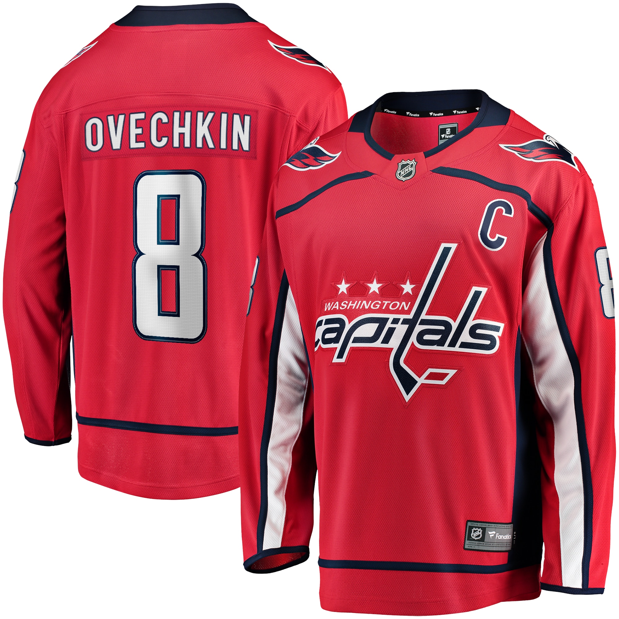Washington Capitals Alexander Ovechkin Red Captain Patch Home Breakaway NHL Jersey Men's